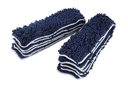 LTWHOME 18 Inch Washable Chenille Microfiber Coral Flat Mop Pad Refills(Pack of 12)