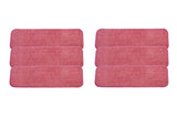 LTWHOME 18 Inch Microfiber Wet or Dry Mop Pads in Red for Easy Cleaning (Pack of 6)