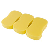 LTWHOME Yellow Bone Shape Soft Sponge Car Glass Wash Cleaning Pad Cushion( Pack of 03)