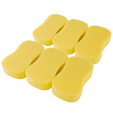 LTWHOME Yellow Bone Shape Soft Sponge Car Glass Wash Cleaning Pad Cushion( Pack of 06)