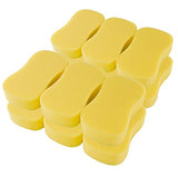 LTWHOME Yellow Bone Shape Soft Sponge Car Glass Wash Cleaning Pad Cushion( Pack of 12)
