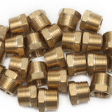 LTWFITTING Brass Pipe Hex Bushing Reducer Fittings 3/4 Inch Male x 1/2 Inch Female NPT(Pack of 100)