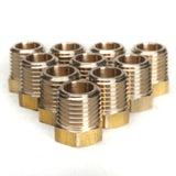 LTWFITTING Brass Hex Pipe Bushing Reducer Fittings 1/4 Inch Male x 1/8 Inch Female NPT(Pack of 10)