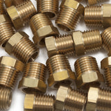 LTWFITTING Brass Hex Pipe Bushing Reducer Fittings 1/4 Inch Male x 1/8 Inch Female NPT(Pack of 50)