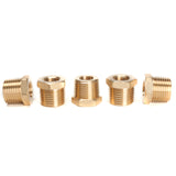 LTWFITTING Lead Free Brass Hex Pipe Bushing Reducer Fittings 1/2 Inch Male x 1/4 Inch Female NPT (Pack of 5)