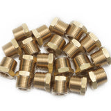LTWFITTING Brass Pipe Hex Bushing Reducer Fittings 1/2 Inch Male x 1/4 Inch Female NPT(Pack of 20)