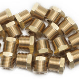 LTWFITTING Lead Free Brass Hex Pipe Bushing Reducer Fittings 1/2 Inch Male x 1/4 Inch Female NPT (Pack of 25)