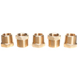 LTWFITTING Brass Pipe Hex Bushing Reducer Fittings 1/2 Inch Male x 3/8 Inch Female NPT(Pack of 5)