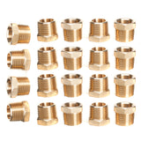 LTWFITTING Brass Pipe Hex Bushing Reducer Fittings 1/2 Inch Male x 3/8 Inch Female NPT(Pack of 25)