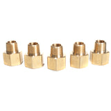 LTWFITTING Brass Pipe 1/2 Inch Female x 3/8 Inch Male NPT Adapter Fuel Gas Air(Pack of 5)