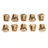 LTWFITTING Brass Pipe Hex Head Plug Fittings 1/2-Inch Male NPT Air Fuel Water Boat(Pack of 10)