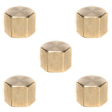 LTWFITTING Lead Free Brass Pipe Cap Fittings 3/8 Inch Female NPT Air Fuel Water (Pack of 5)