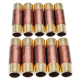 LTWFITTING Red Brass Pipe Fitting, Nipple, 3/4 Inch NPT Male X 3-1/2 Inch Length (Pack of 10)