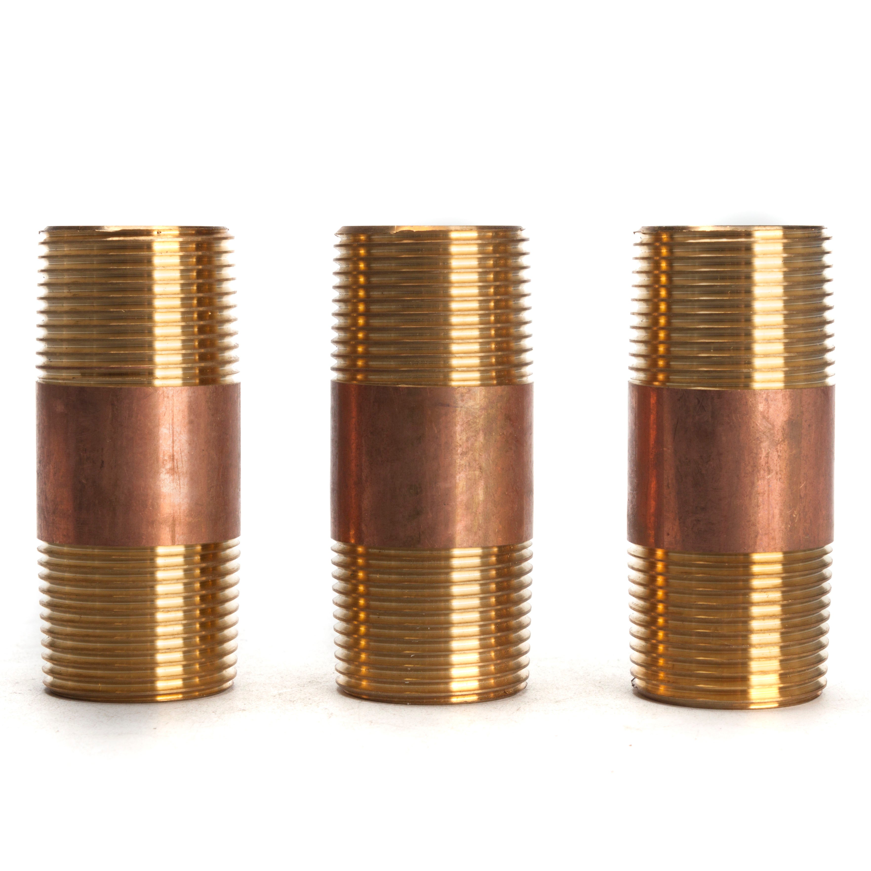 LTWFITTING Brass Pipe 3 Inch Long Nipples Fitting 1 Inch Male NPT Air Water(Pack of 3)