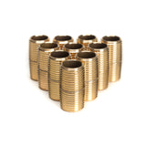 LTWFITTING Brass Pipe Close Nipple Fitting 1/8 Male NPT x Close Air Water(Pack of 10)