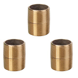 LTWFITTING Brass Pipe 2 Inch Long Nipples Fitting 1-1/4 Inch Male NPT Air Water(Pack of 3)