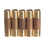 LTWFITTING Brass Pipe 1-1/2 Inch Long Nipple Fitting 1/8 Male NPT Air Water(Pack of 5)