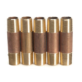 LTWFITTING Brass Pipe 1-1/2 Inch Long Nipple Fitting 1/8 Male NPT Air Water(Pack of 5)