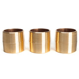 LTWFITTING Brass Pipe Close Nipples Fitting 1-1/2 Inch Male NPT(Pack of 3)