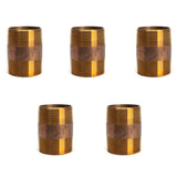 LTWFITTING Brass Pipe 3 Inch Long Nipple Fitting 2 Inch Male NPT Air Water(Pack of 5)