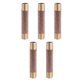 LTWFITTING Brass Pipe 3-1/2 Inch Long Nipple Fitting 3/8 Male NPT Air Water(Pack of 5)