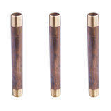 LTWFITTING Brass Pipe 5-1/2 Inch Long Nipple Fitting 3/8 Inch Male NPT Air Water(Pack of 3)