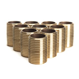 LTWFITTING Brass Pipe Close Nipple Fitting 1/2 Inch Male NPT(Pack of 10)