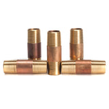 LTWFITTING Brass Pipe 2-1/2 Inch Long Nipple Fitting 1/2 Male NPT Air Water(Pack of 5)