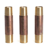 LTWFITTING Brass Pipe 3-1/2 Inch Long Nipple Fitting 1/2 Inch Male NPT Air Water(Pack of 3)