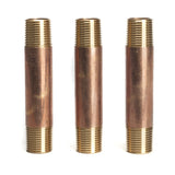LTWFITTING Brass Pipe 4 Inch Long Nipples Fitting 1/2 Inch Male NPT Air Water(Pack of 3)