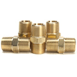 LTWFITTING Brass Pipe Hex Nipple Fitting 3/8 x 3/8 Inch Male Pipe NPT MNPT MPT Air Fuel Water(Pack of 25)