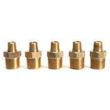 LTWFITTING Lead Free Brass Pipe Hex Reducing Nipple Fitting 3/8 Inch x 1/8 Inch Male NPT Air Fuel Water(Pack of 5)