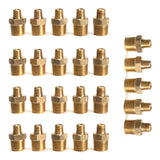 LTWFITTING Brass Pipe Hex Reducing Nipples Fitting 3/8-Inch x 1/8-Inch Male NPT(Pack of 25)