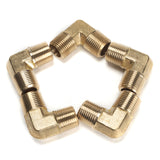 LTWFITTING Lead Free Brass Pipe Fitting 90 Deg 3/8 Inch Male NPT Elbow Air Fuel Water(Pack of 5)