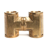LTWFITTING Brass Pipe Fitting 3/4 Inch Female NPT Thread Tee Fuel Air(Pack of 2)