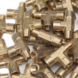 LTWFITTING Brass Pipe Fitting 1/8 Inch Male x 1/8 Inch Female x 1/8 Inch Female NPT Pipe Tee Water Fuel Boat (Pack of 200)