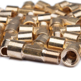 LTWFITTING Brass Pipe Fitting 1/4 Inch Male x 1/4 Inch Female x 1/4 Inch Female NPT Pipe Tee Water Fuel Boat (Pack of 200)