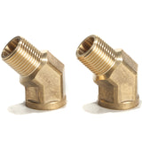 LTWFITTING Brass Pipe 45 Deg 1/2 Inch NPT Street Elbow Forged Fitting Fuel Air Boat(Pack of 2)