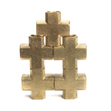 LTWFITTING Brass Pipe Female Cross Fitting 3/8 Inch NPT Fuel Air Water(Pack of 5)
