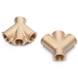 LTWFITTING Brass Pipe Female 4 Way Y Cross Fitting 1/2 Inch NPT Fuel Air Water (Pack of 2)