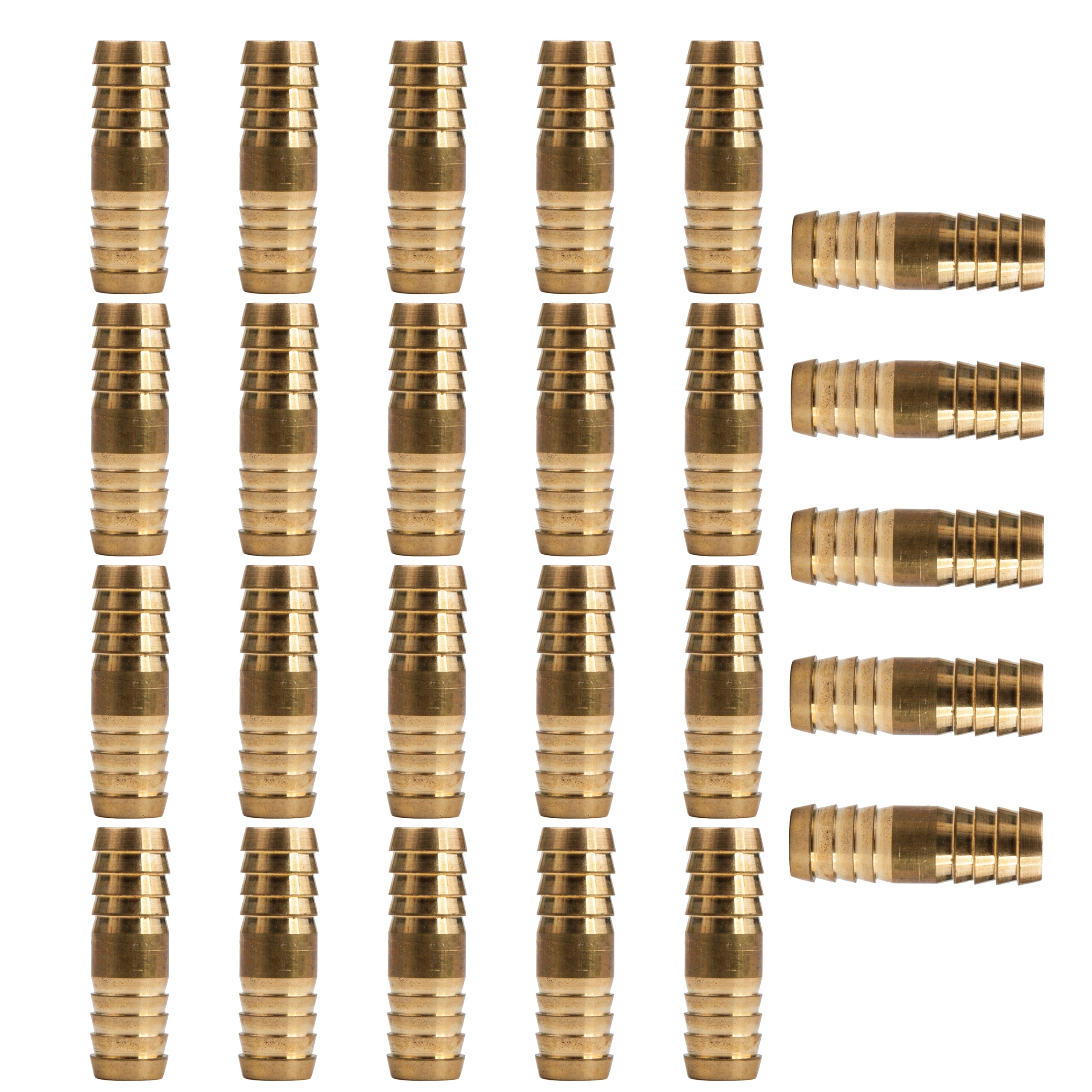 LTWFITTING Brass Barb Hose Splicer Mender 1/2-Inch Fitting Air Water Fuel Boat(Pack of 25)