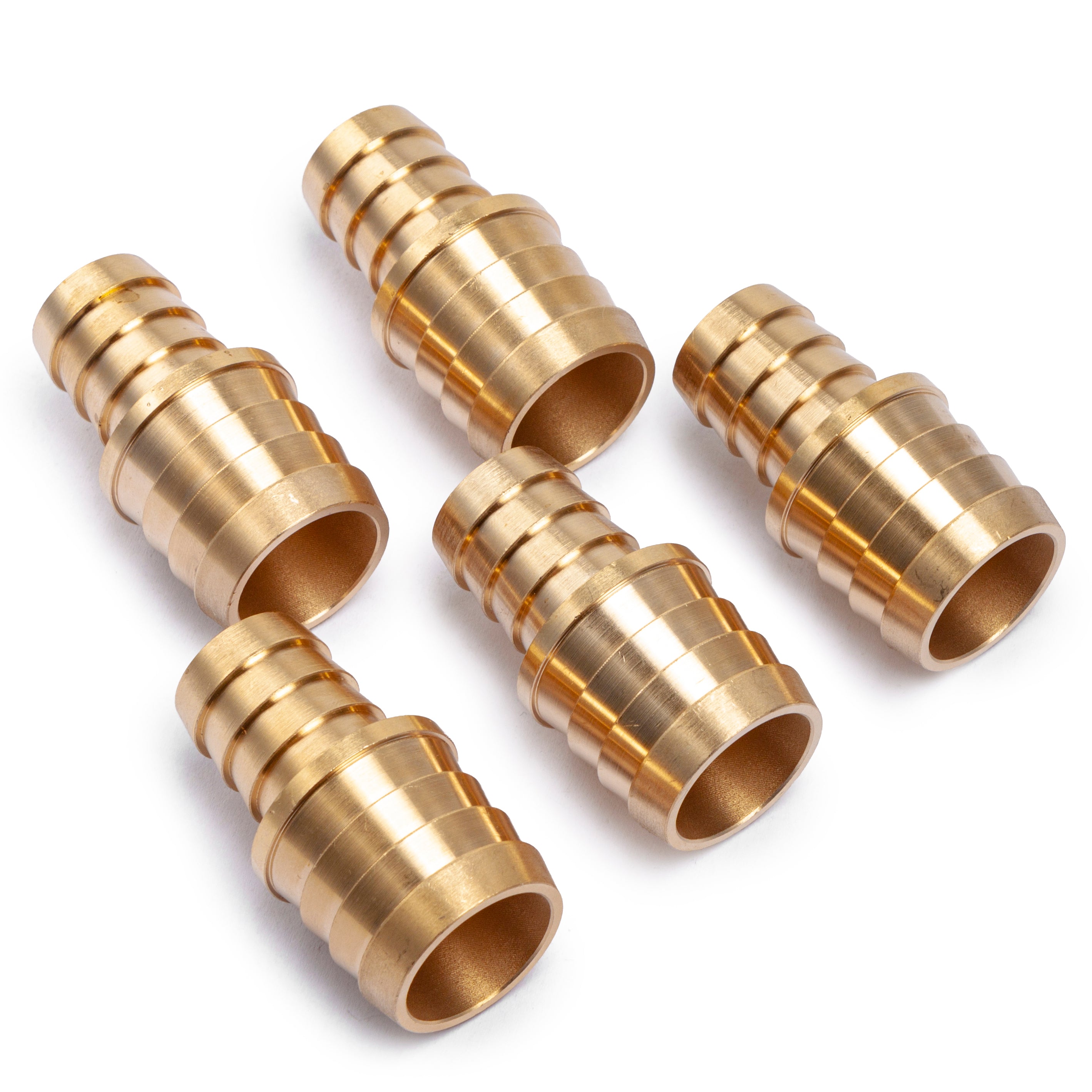 LTWFITTING Brass Barb Hose Reducing Splicer Mender 1-Inch ID Hose x 3/4-Inch ID Hose Fitting Air Fuel Boat (Pack of 5)