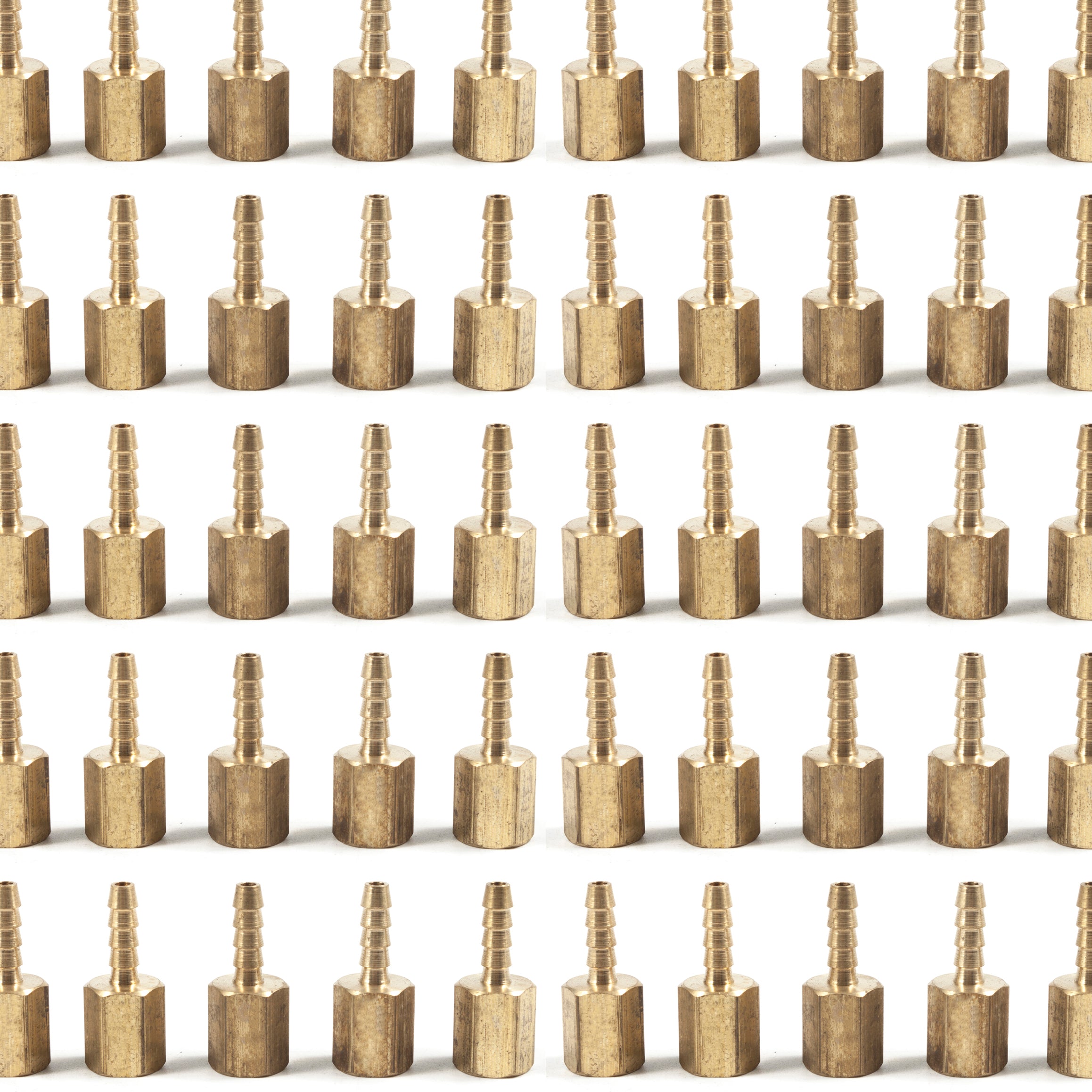 LTWFITTING Brass Fitting Coupler/Adapter 1/8-Inch Hose Barb x 1/8-Inch Female NPT(Pack of 50)