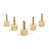 LTWFITTING Lead Free Brass Fitting Coupler/Adapter 1/4 Inch Hose Barb x 1/4 Inch Female NPT Fuel Gas Water (Pack of 5)