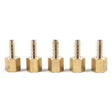 LTWFITTING Brass Fitting Coupler 1/4-Inch Hose Barb x 1/4-Inch Female NPT Fuel Water Boat(Pack of 5)