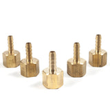 LTWFITTING Brass Fitting Coupler 1/4-Inch Hose Barb x 3/8-Inch Female NPT Fuel Water Boat(Pack of 5)