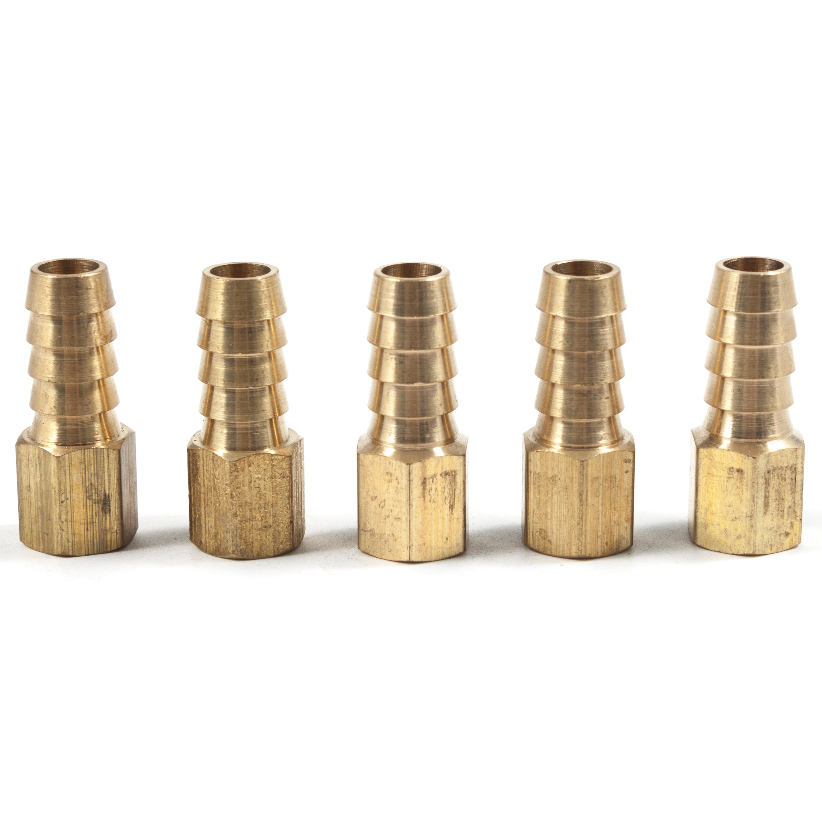 LTWFITTING Brass Fitting Coupler 3/8-Inch Hose Barb x 1/8-Inch Female NPT Fuel Water Boat(Pack of 5)