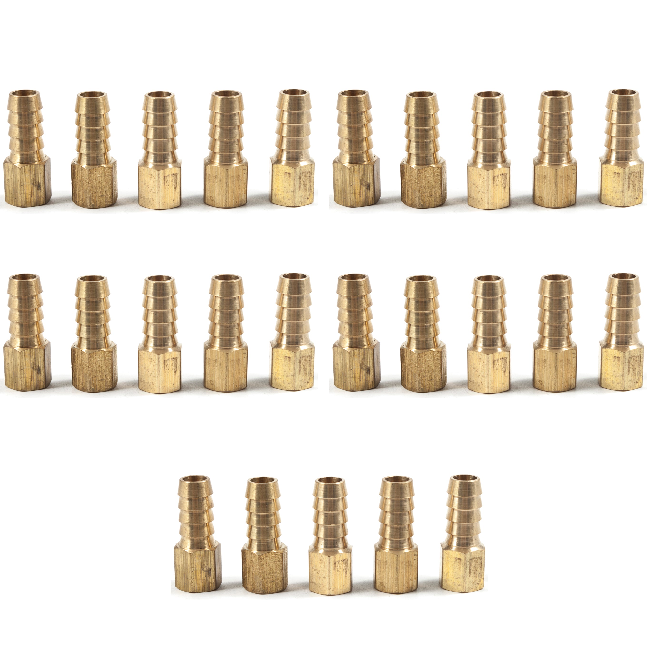 LTWFITTING Brass Fitting Coupler 3/8-Inch Hose Barb x 1/8-Inch Female NPT Fuel Water Boat(Pack of 25)