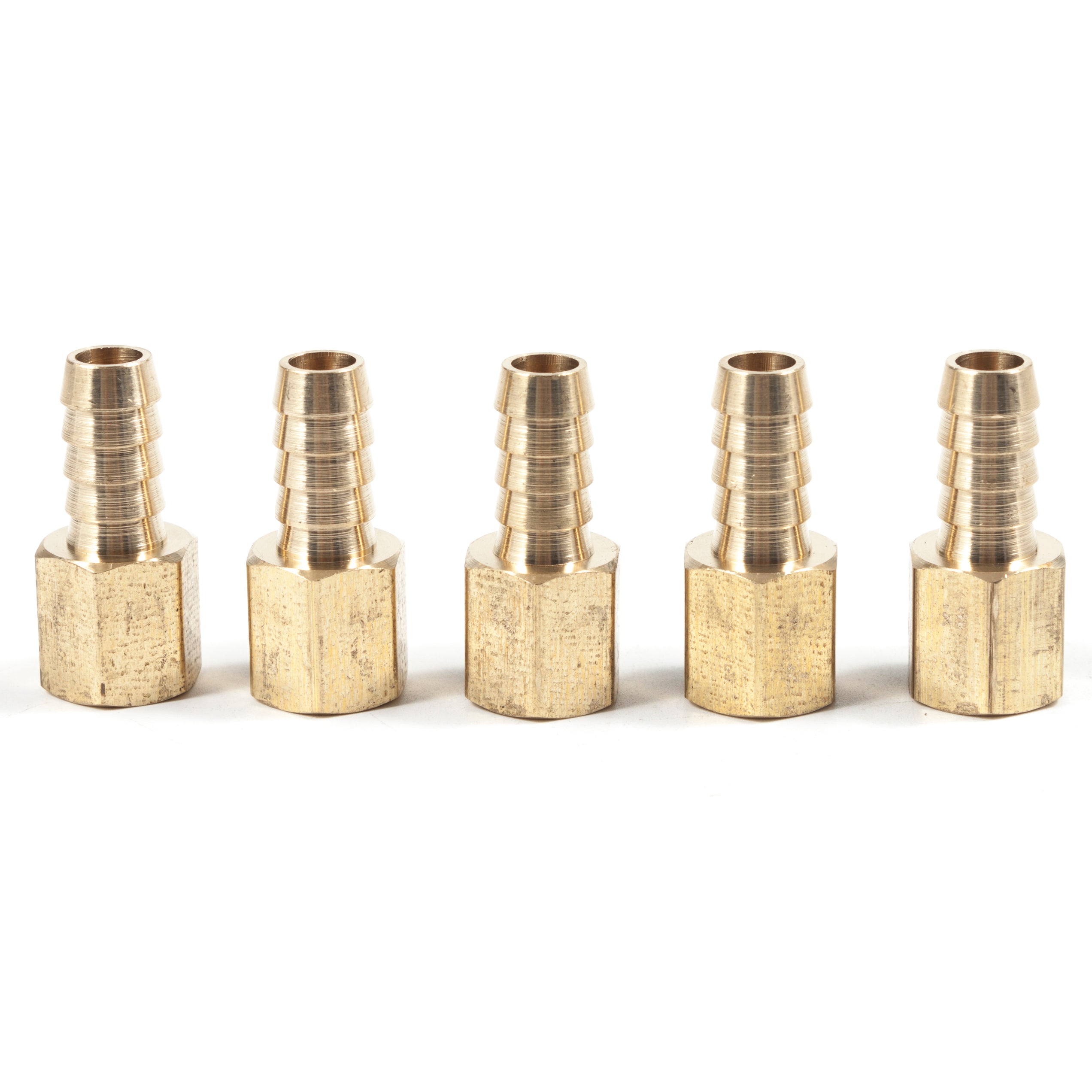 LTWFITTING Brass Fitting Coupler 3/8-Inch Hose ID x 1/4-Inch Female NPT Fuel Water Gas(Pack of 5)