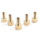 LTWFITTING Lead Free Brass Fitting Coupler/Adapter 1/2 Inch Hose Barb x 1/2 Inch Female NPT Fuel Gas Water (Pack of 5)